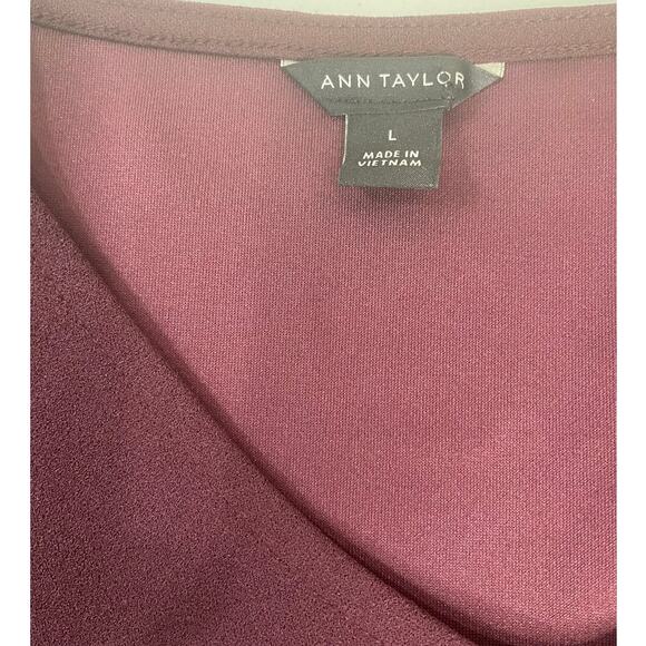 Ann Taylor Purple V‑Neck Top L – 3/4 Sleeve, Stretch Knit, EUC - Picture 5 of 6